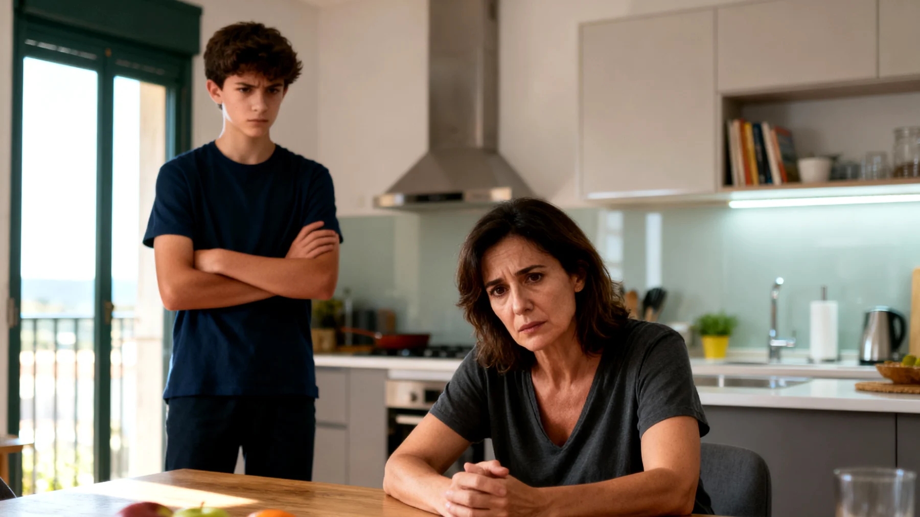 Genitori che faticano a stabilire limiti chiari con i propri figli adolescenti, cedendo frequentemente alle loro richieste per evitare conflitti o sensi di colpa, compromettendo così il processo educativo e l'acquisizione di responsabilità."