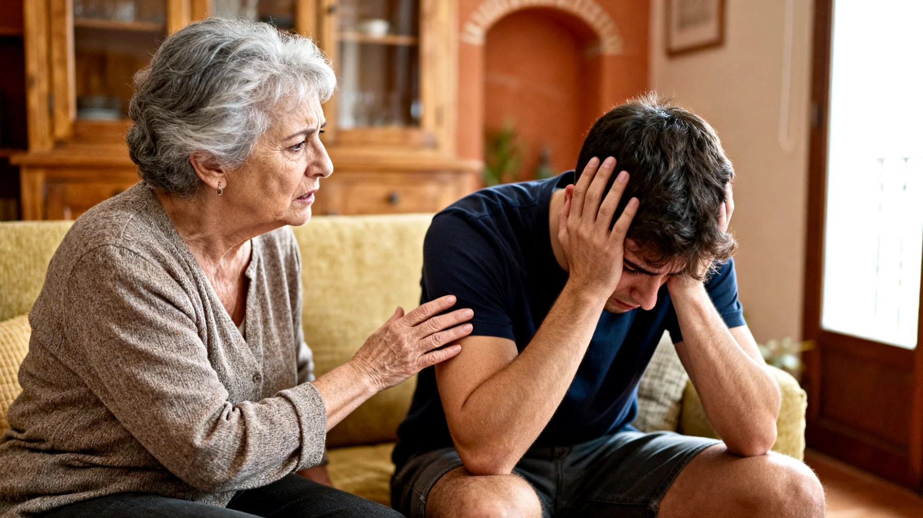 Nonna che fatica a gestire le crisi emotive e gli stati d'ansia del nipote giovane adulto, sentendosi impotente di fronte alle sue manifestazioni di stress e preoccupazione per il futuro"